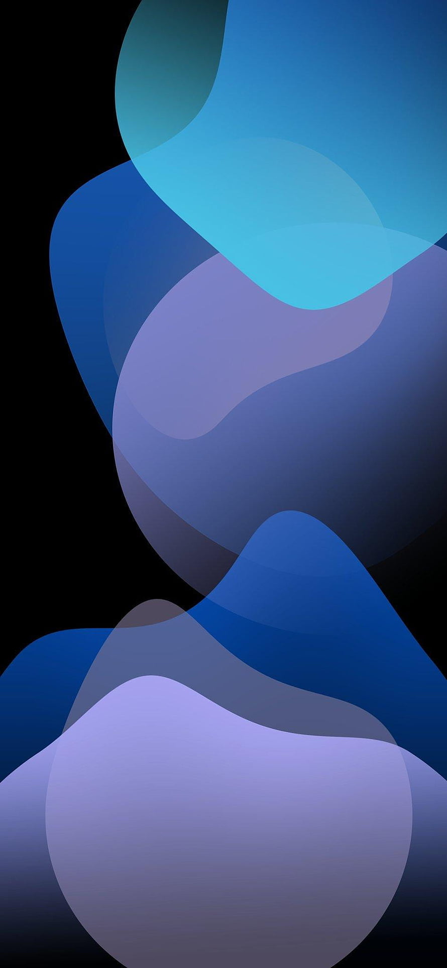 Abstract Blue and Purple Gradient Shapes on Black Background HD phone wallpaper