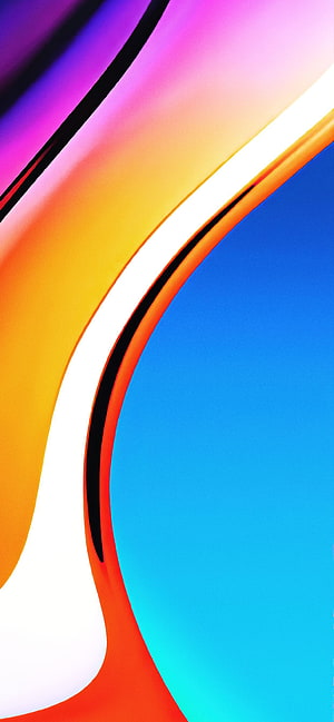 Vibrant Abstract Curves with Gradient Colors and Bold Black Lines HD phone wallpaper