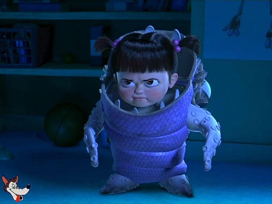 Determined Boo in Monster Costume from Monsters Inc Animated Film HD wallpaper