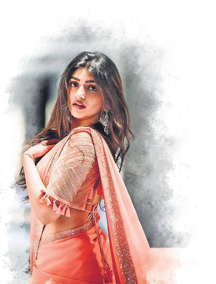 Sreeleela in Traditional Indian Attire with Watercolor Background HD phone wallpaper
