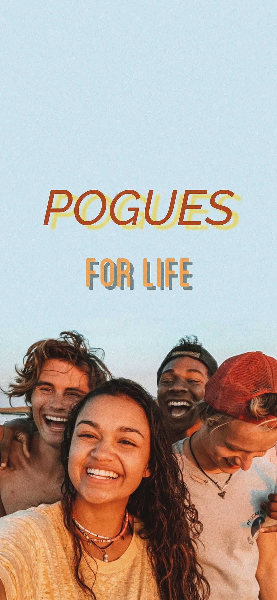 Outer Banks Pogues For Life Group Photo with Friends on the Beach HD phone wallpaper