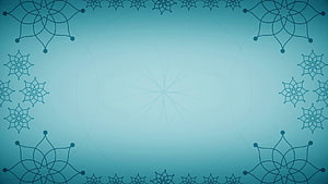 Teal Islamic Geometric Pattern with Ornamental Floral Border and Central Mandala HD wallpaper