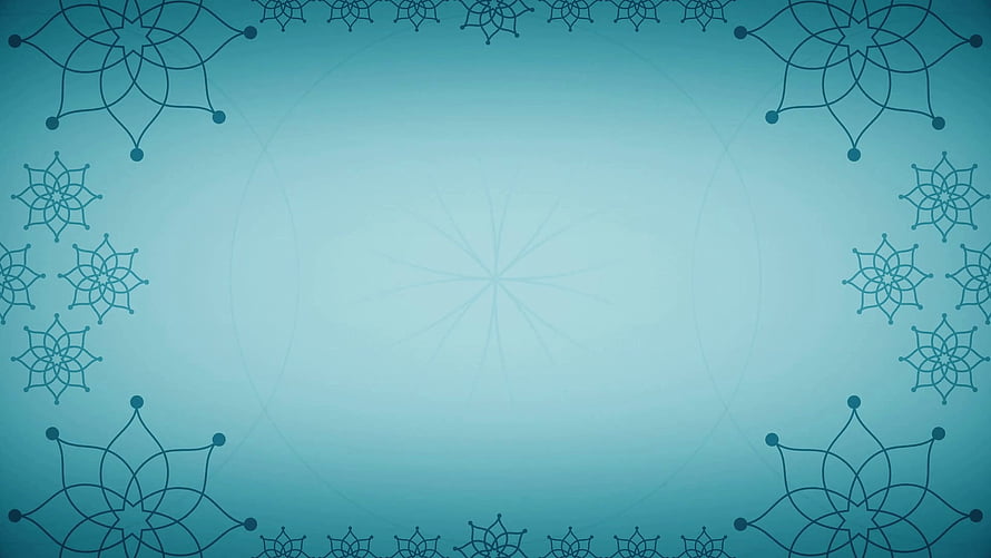 Teal Islamic Geometric Pattern with Ornamental Floral Border and Central Mandala HD wallpaper