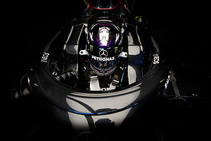 Lewis Hamilton in Mercedes F1 Cockpit with Petronas Helmet and INEOS Sponsorship HD wallpaper