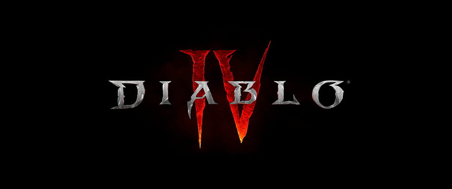Diablo IV Official Logo with Glowing Red Roman Numeral on Black Background HD wallpaper