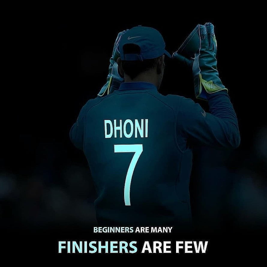 MS Dhoni Cricket Jersey Number 7 Motivational Quote Wallpaper HD phone wallpaper