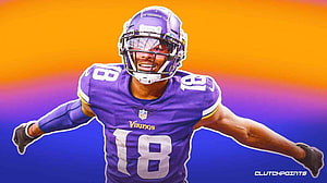 Justin Jefferson in Minnesota Vikings uniform performing the griddy dance on the field HD wallpaper