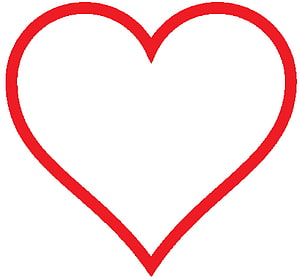 Minimalist Red Heart Outline on White Background HD wallpaper