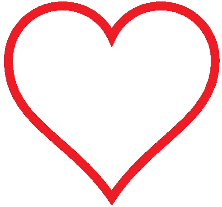 Minimalist Red Heart Outline on White Background HD wallpaper