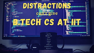 IIT B.Tech CS Aspirant Desk Setup with Code and Motivational Quote HD wallpaper