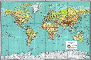 Vintage National Atlas World Political and Physical Map with Topographic Relief HD wallpaper
