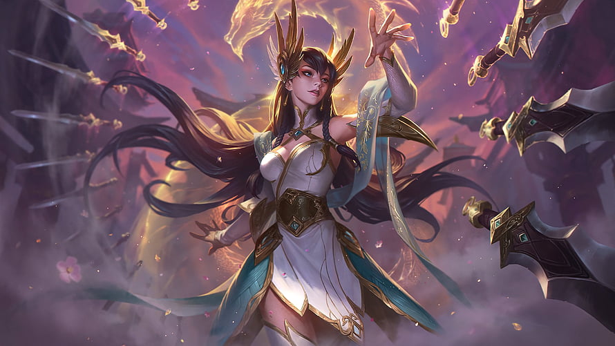 Irelia Divine Sword Splash Art from League of Legends Fantasy Illustration HD wallpaper