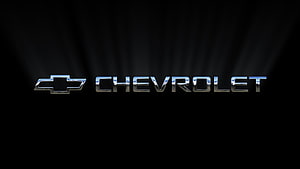 Chevrolet Bowtie Emblem with Chrome Lettering on Black Background HD wallpaper