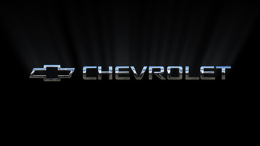 Chevrolet Bowtie Emblem with Chrome Lettering on Black Background HD wallpaper