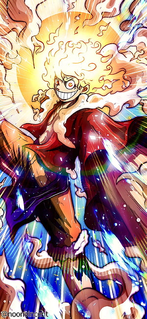 Monkey D. Luffy Gear 5 Awakening in One Piece Anime Fan Art HD phone wallpaper