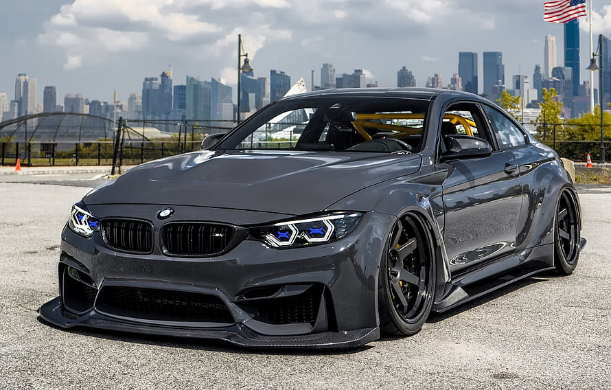 Modified BMW M4 F82 Widebody Coupe with Carbon Fiber Kit and Stance Setup HD wallpaper