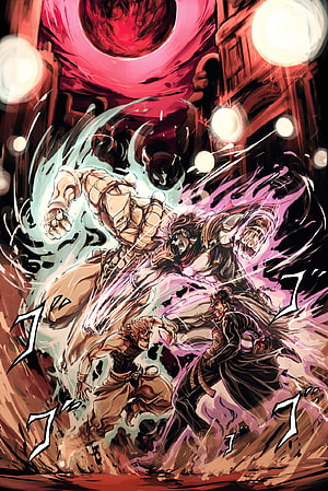 Jojo's Bizarre Adventure: Jotaro Kujo and Dio Brando Epic Battle Scene HD phone wallpaper