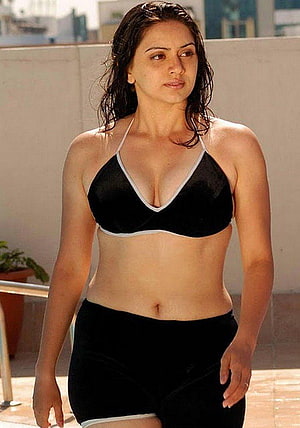 Shruti Marathe in Black Sports Bra and Shorts on Rooftop Terrace HD phone wallpaper