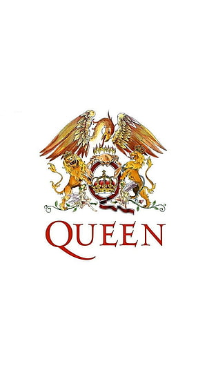 Queen Band Logo Featuring Royal Coat of Arms with Lions and Eagle HD phone wallpaper