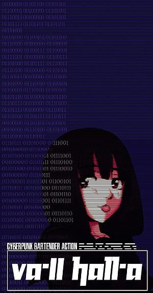 Va11halla Cyberpunk Bartender Action Anime Girl Glitch Art Wallpaper HD phone wallpaper
