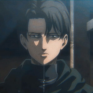 Levi Ackerman Anime Portrait in Dark Military Uniform with Intense Expression HD phone wallpaper