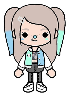 Cute Toca Boca Girl Character With Pastel Hair And Colorful Jacket HD phone wallpaper