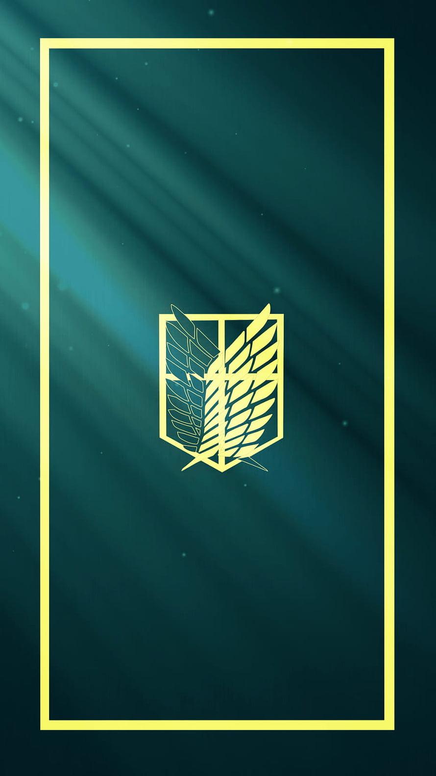 Attack on Titan Wings of Freedom Emblem on Dark Teal Background HD phone wallpaper