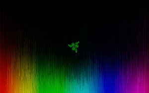 Razer Chroma RGB Spectrum with Glowing Green Logo on Dark Background HD wallpaper