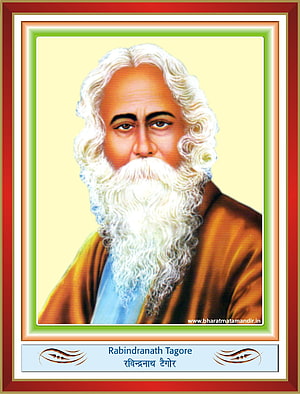 Portrait of Rabindranath Tagore with white beard and traditional brown robe HD phone wallpaper
