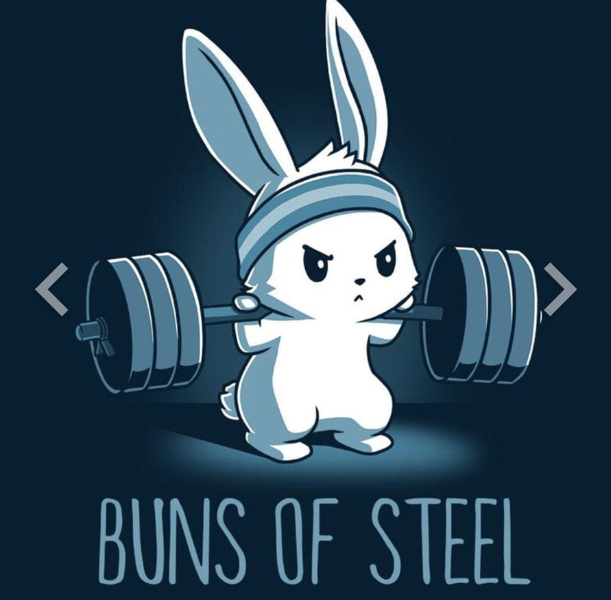 Buns of Steel Cartoon Rabbit Weightlifting Gym Illustration HD wallpaper