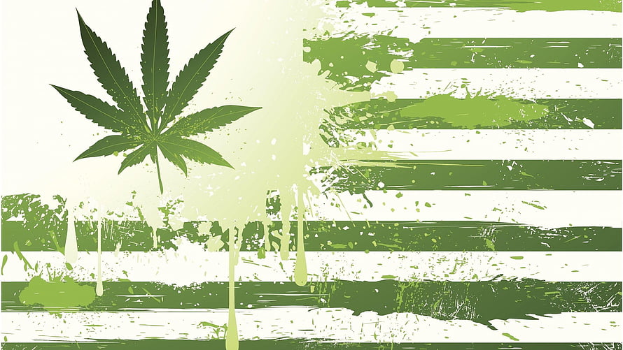 Green Cannabis Leaf Graphic With Grunge Stripes And Paint Splatter Design HD wallpaper