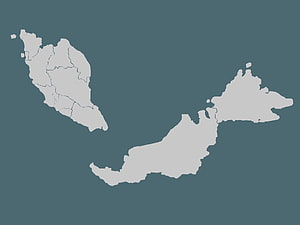 Minimalist Malaysia Map Illustration with State Borders on Slate Background HD wallpaper