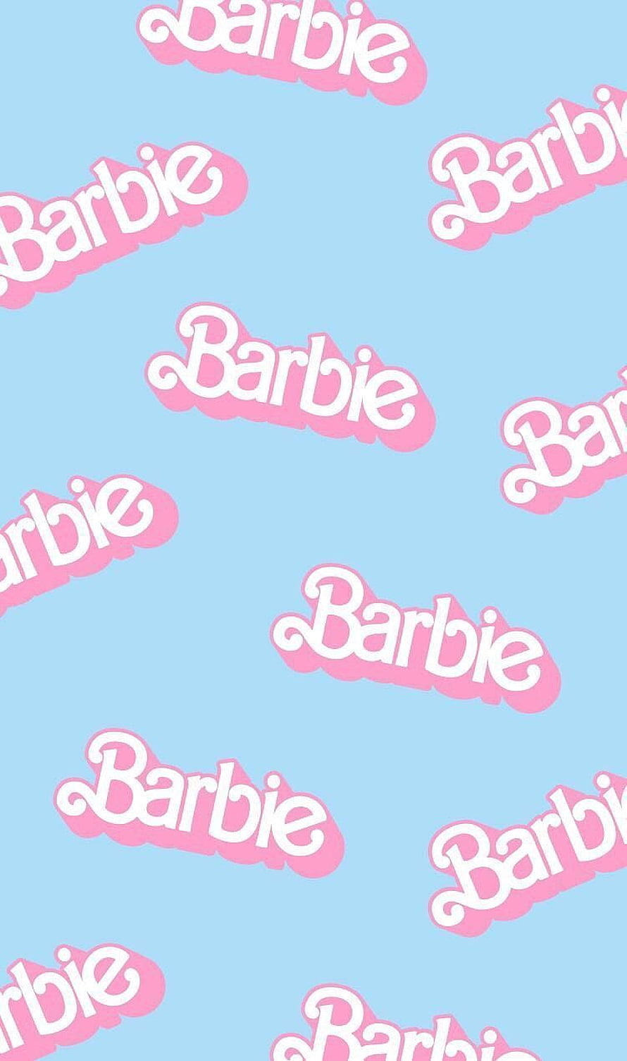 Barbie Logo Pattern Wallpaper with Pink and Blue Retro Design HD phone wallpaper