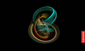 Lenovo Abstract Light Trails on Black Background HD wallpaper