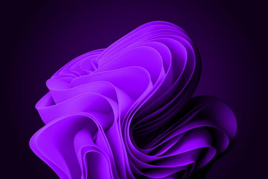 Windows 11 Purple Abstract 3D Ribbon Wallpaper HD wallpaper