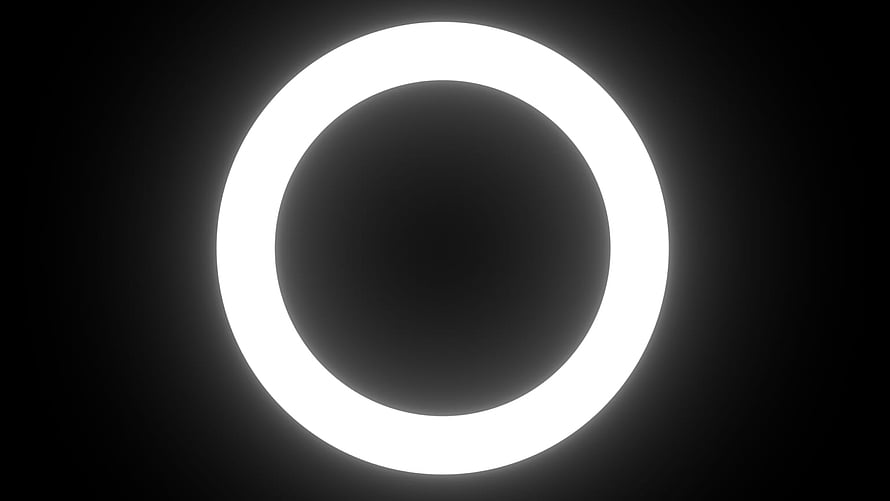 Minimalist Ring Light Glow on Black Background HD wallpaper