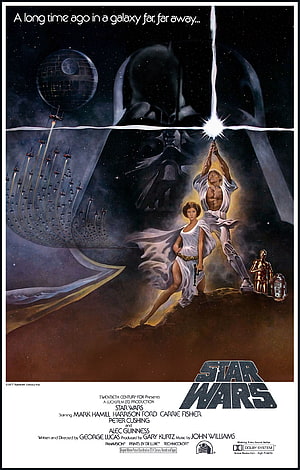Star Wars Episode IV A New Hope Classic Theatrical Poster with Darth Vader and Death Star HD phone wallpaper