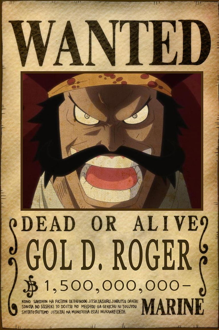 Gol D. Roger Wanted Poster from One Piece with Marine Bounty HD phone wallpaper