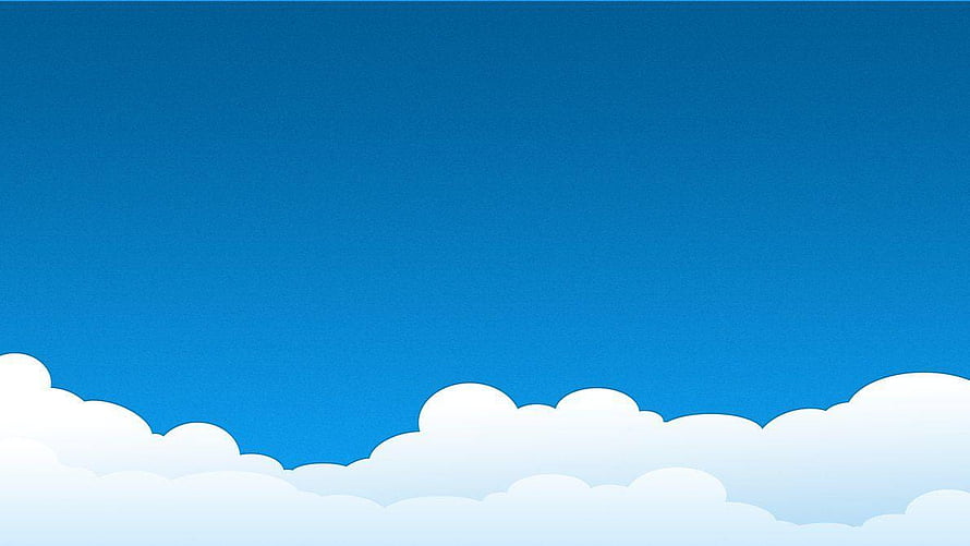 Simple Cartoon Clouds Against a Clear Blue Sky Minimalist Illustration HD wallpaper