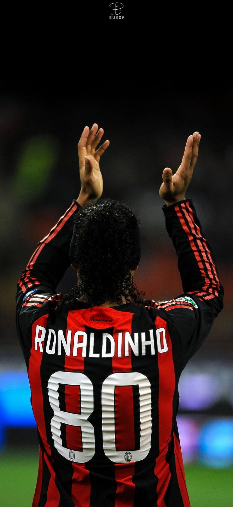 Ronaldinho AC Milan Jersey Number 80 Back View Clapping HD phone wallpaper
