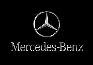 Mercedes-Benz Three-Pointed Star Emblem on Black Background HD wallpaper