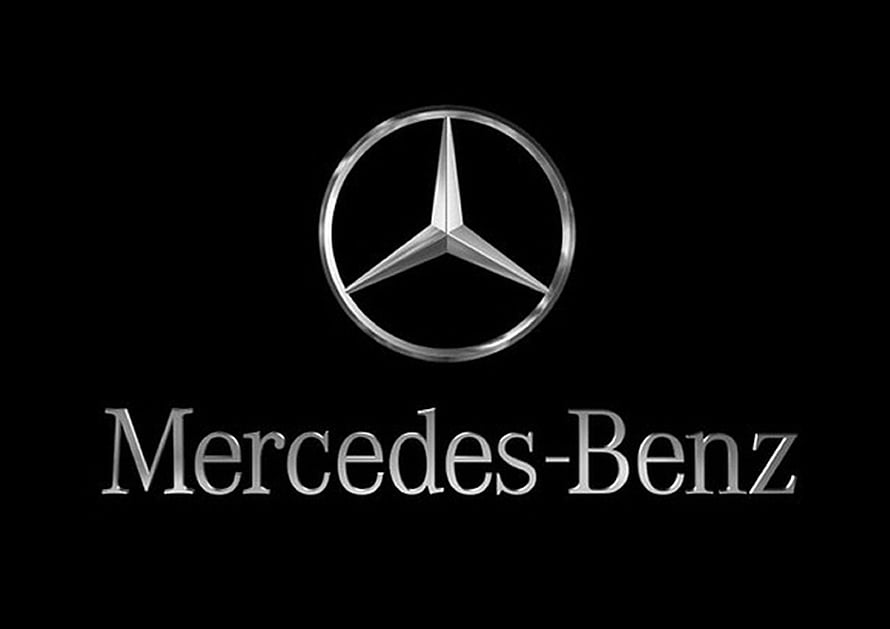 Mercedes-Benz Three-Pointed Star Emblem on Black Background HD wallpaper