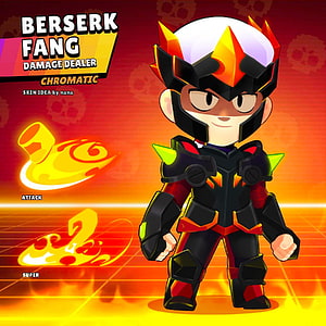 Brawl Stars Berserk Fang Chromatic Skin Concept Art HD phone wallpaper