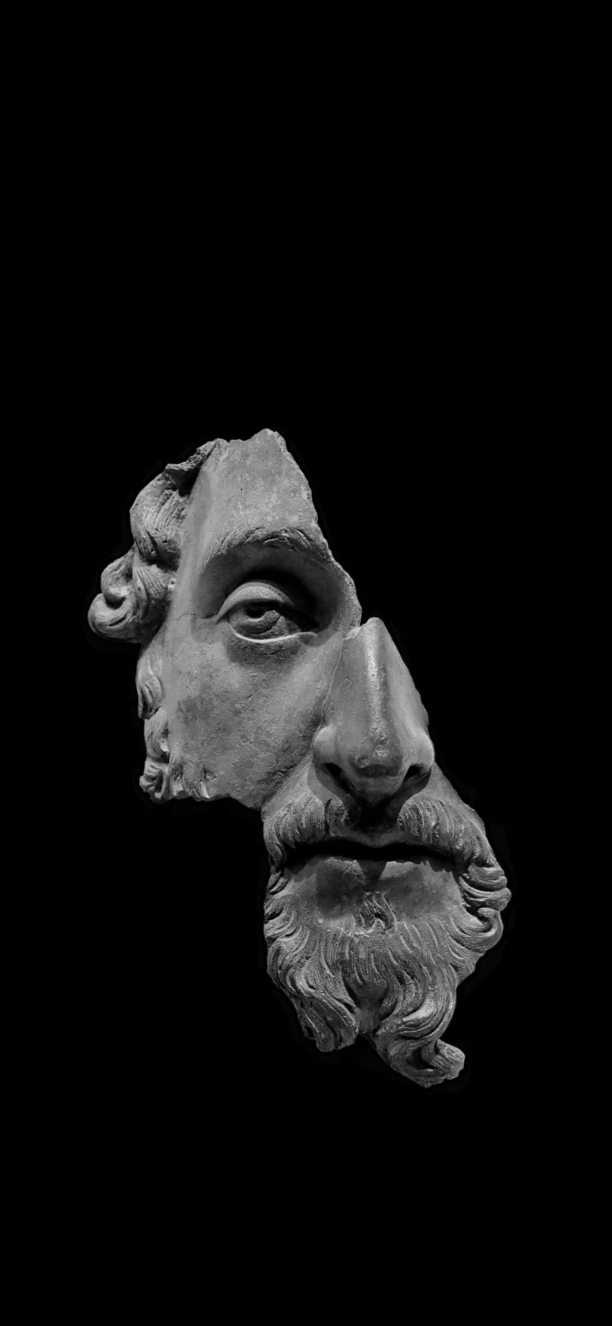 Ancient Roman Marble Bust Fragment of Marcus Aurelius on Black Background HD phone wallpaper