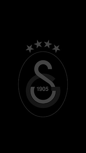 Galatasaray S.K. Minimalist Black Logo with Four Stars and 1905 Emblem HD phone wallpaper
