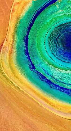Vibrant Abstract Fluid Art with Swirling Turquoise and Golden Hues HD phone wallpaper