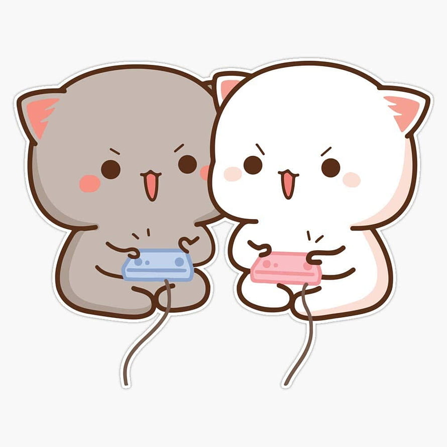 Peach and Goma Mochi Cat Gaming Sticker Decal Vinyl Bumper Sticker Decal Waterproof 5, mochi mochi peach cat HD phone wallpaper