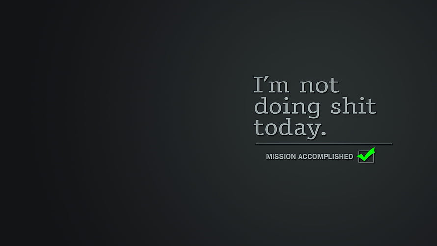 Minimalist Dark Motivational Quote Wallpaper with Mission Accomplished Checkmark HD wallpaper