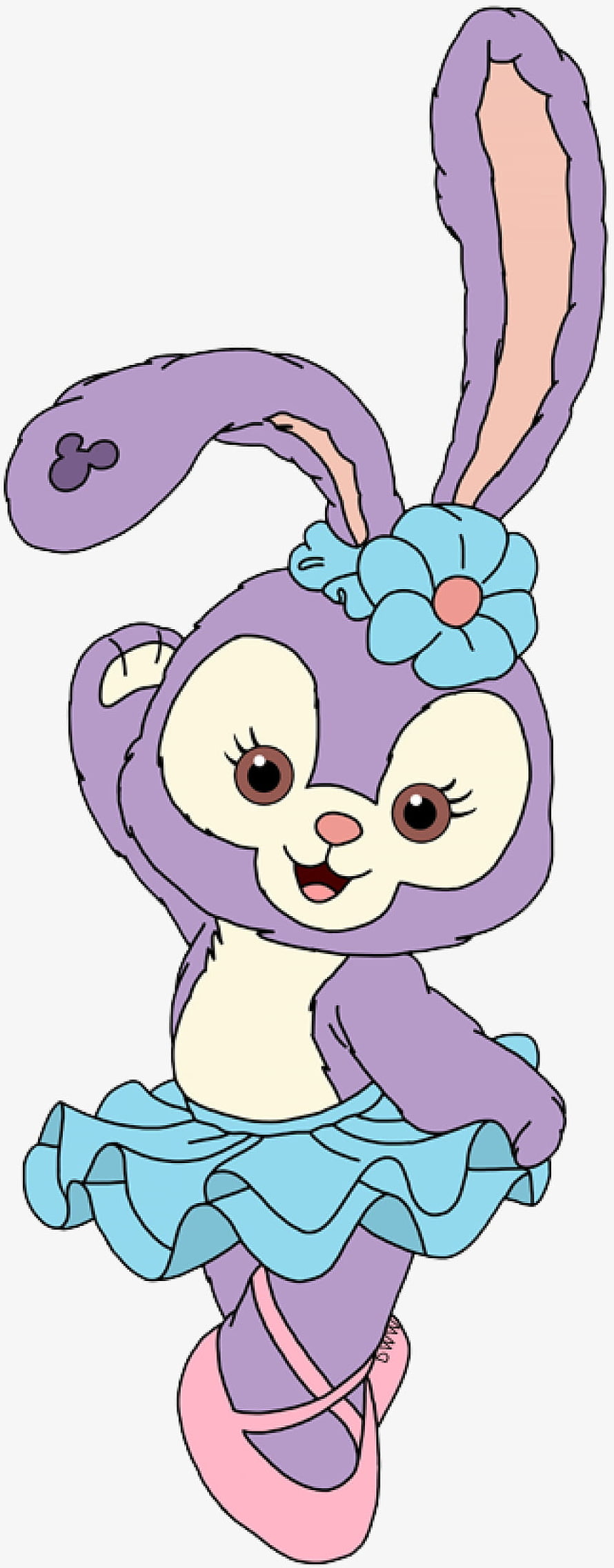 StellaLou Disney Tsum Tsum Purple Bunny in Blue Tutu and Pink Ballet Shoes HD phone wallpaper