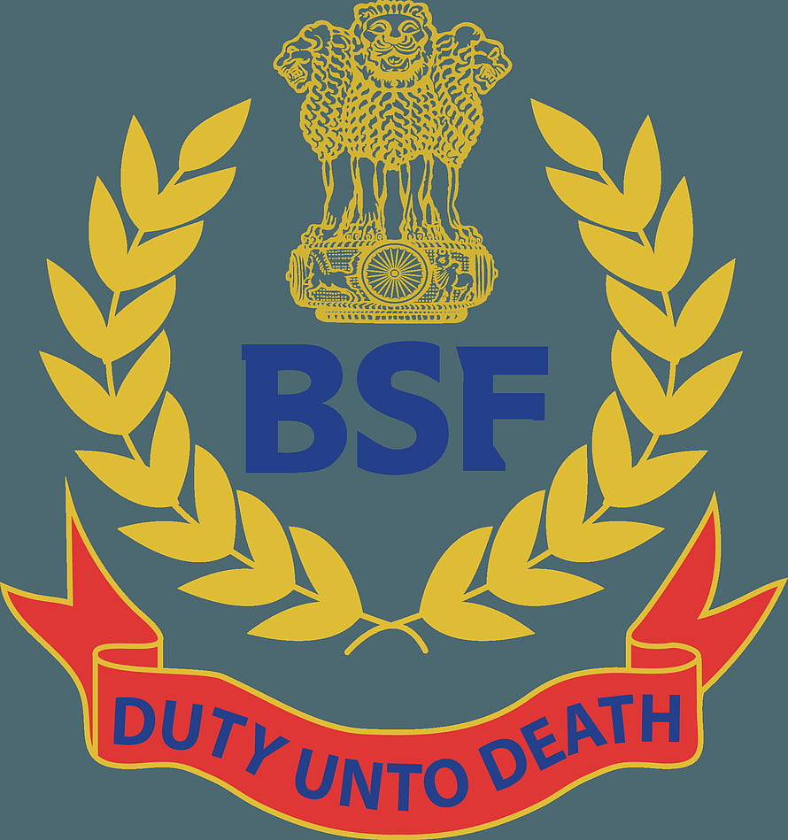 Border Security Force Emblem with Lion Capital and Duty Unto Death Motto HD phone wallpaper
